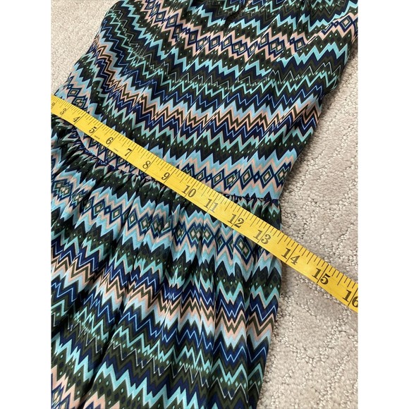 Womens  Designer Inspired Sleeveless Dress Multi Color Chevron SZ S - Picture 5 of 8